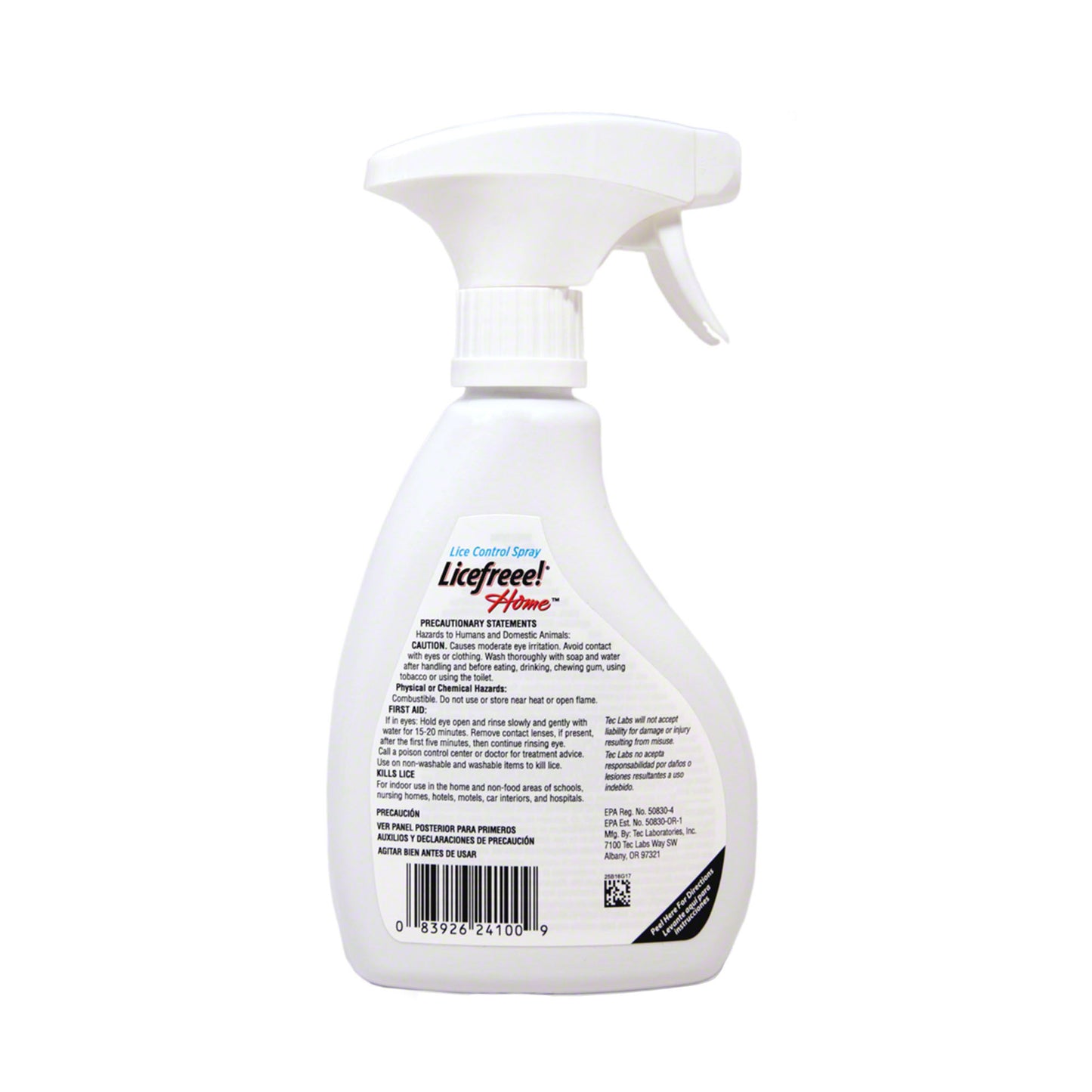 Back label of Licefreee Home